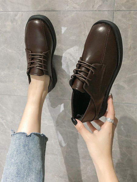 Casual ženske cipele od eko kože sa vezicama i ravnim đonom