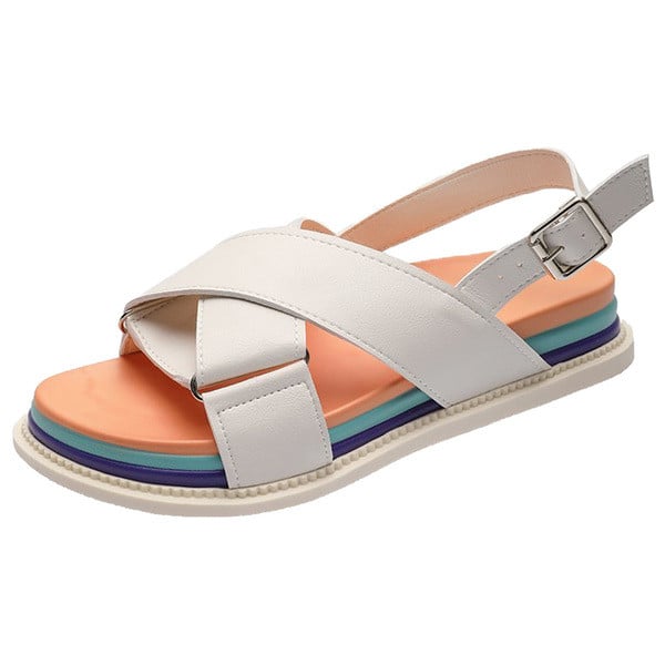 Női alkalmi szandál széles bőrpánttal