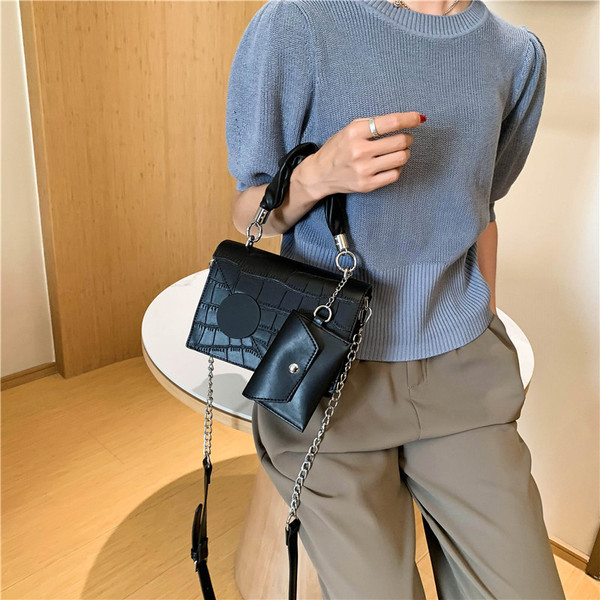 Új modell eko bőrből készült női táska, rövid és hosszú füllel