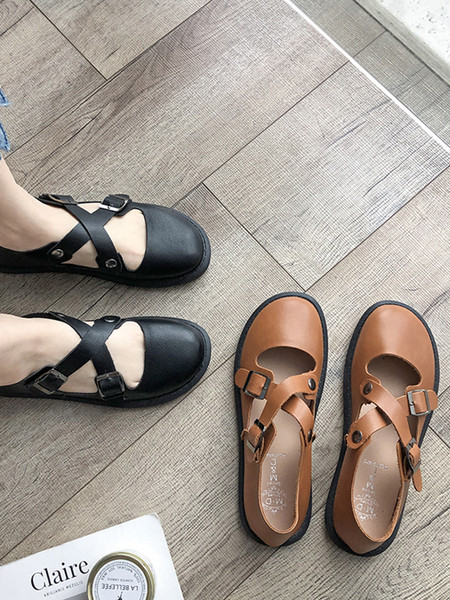 Női alkalmi cipő eko bőrből, keresztpánttal