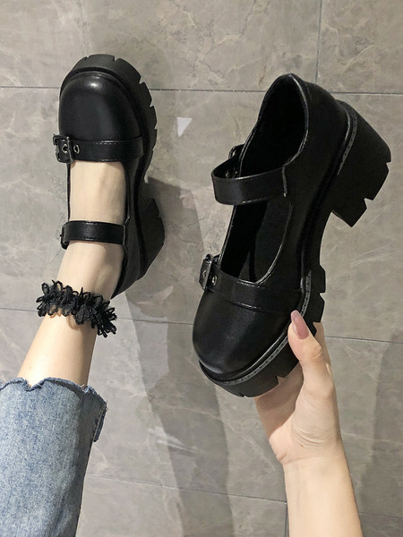 Női alkalmi cipő eko bőrből, fém csattal