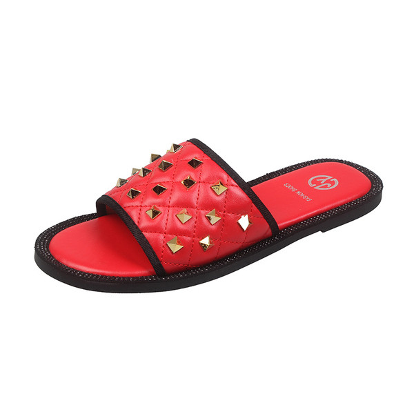 Modern női műbőr papucs fűzőlyukkal