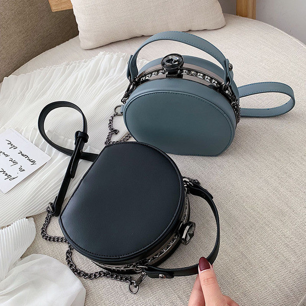 Modern női kerek táska rövid fogantyúval