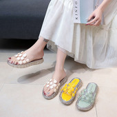 Modern női alkalmi papucs átlátszó résszel