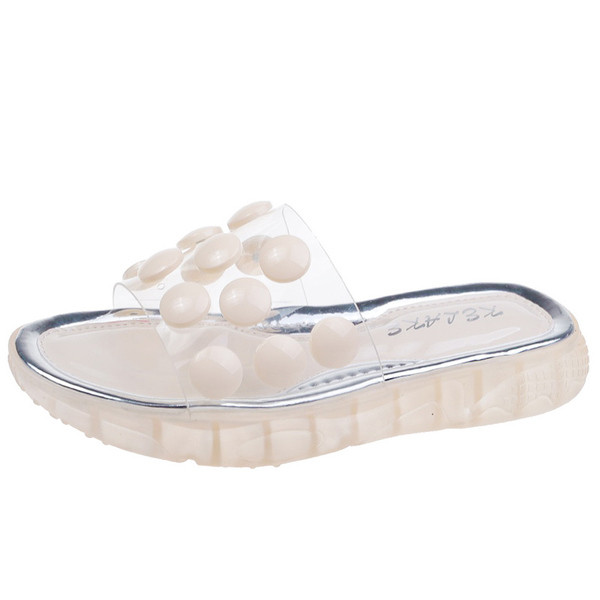 Modern női alkalmi papucs átlátszó résszel