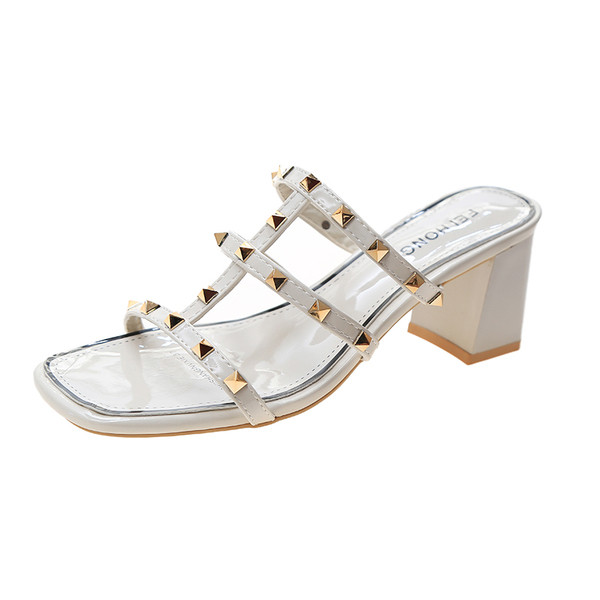 Moderne ženske papuče s ušicama i debelom petom