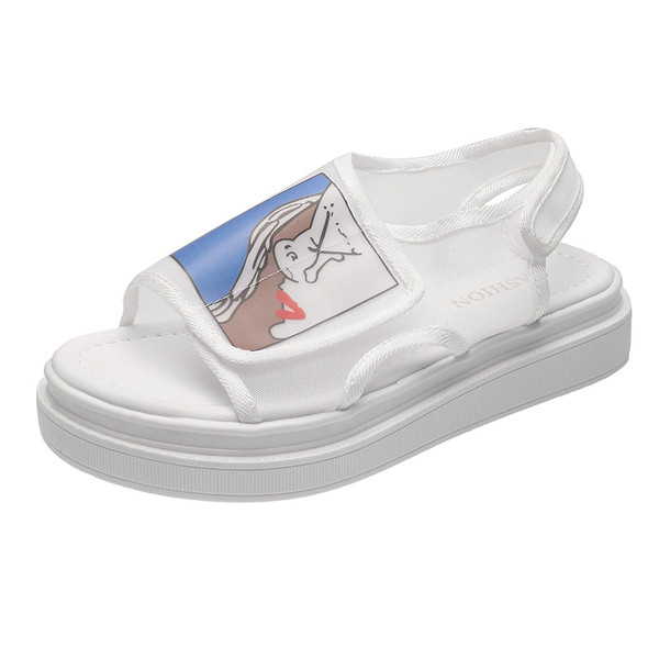 Modern női szandál színes rátéttel és tépőzáras foltokkal