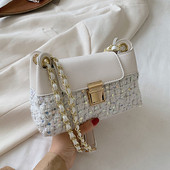 Mala ženska torbica sa šljokicama i dugom ručkom