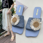 Alkalmi női papucs 3D virággal