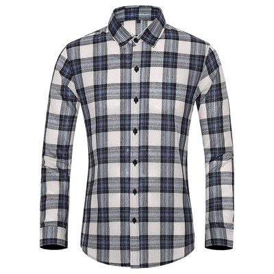 Vyriškų languotų marškinėlių modelis ilgomis rankovėmis