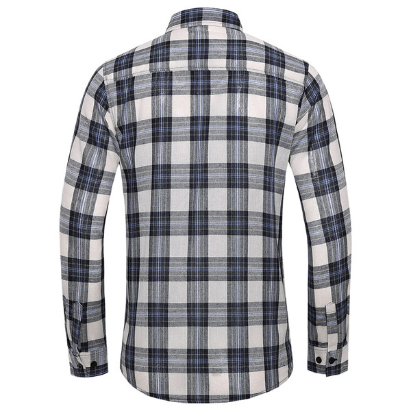 Vyriškų languotų marškinėlių modelis ilgomis rankovėmis