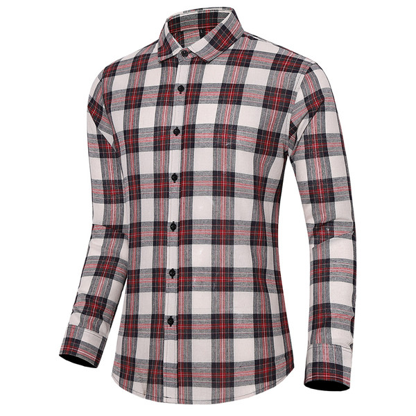 Vyriškų languotų marškinėlių modelis ilgomis rankovėmis