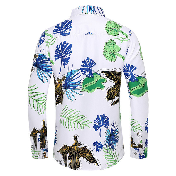 Modernūs vyriški marškiniai ilgomis rankovėmis ir gėlių raštu