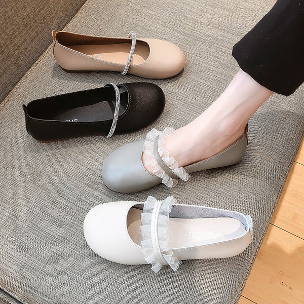 Női bőr alkalmi cipő lapos talppal