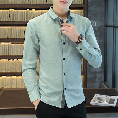 Új modell férfi ing hosszú ujjal és klasszikus gallérral