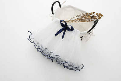 Fusta copii pentru fete cu panglica si perle