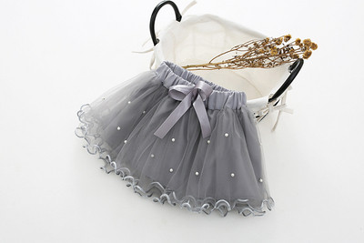 Fusta copii pentru fete cu panglica si perle