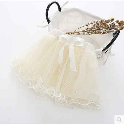 Fusta copii pentru fete cu panglica si perle