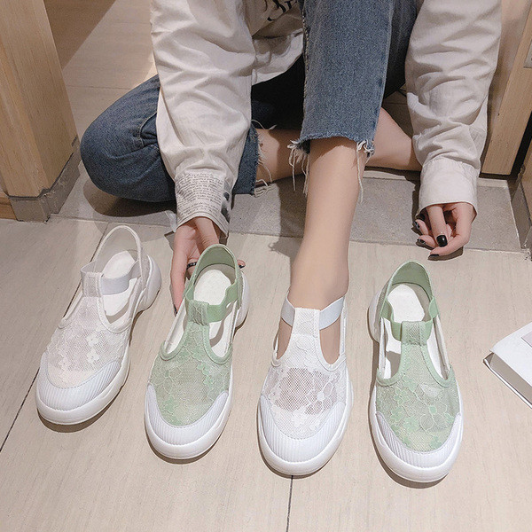 Női alkalmi cipő lapos talppal és hálóval