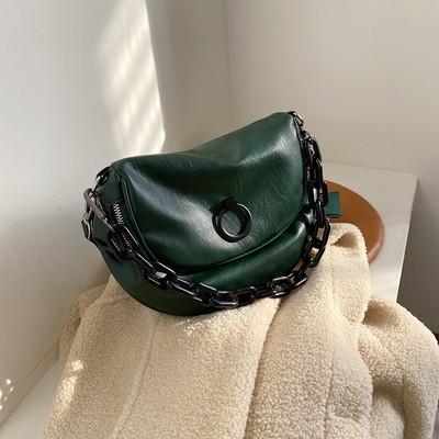 Női mindennapi táska öko bőrből, fém fogantyúval