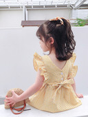 Kockás gyerekruha lányoknak szabású modell szalaggal