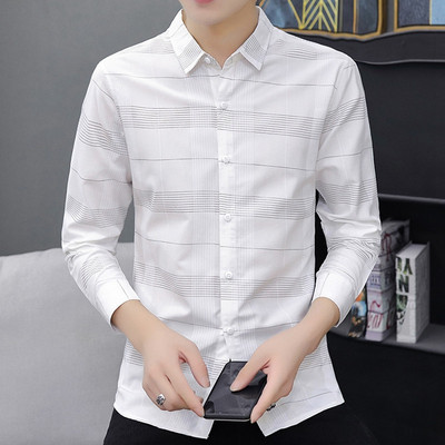 Új modell férfi ing klasszikus gallérral