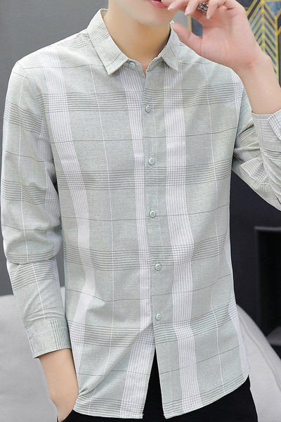 Új modell férfi ing klasszikus gallérral