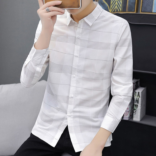 Új modell férfi ing klasszikus gallérral