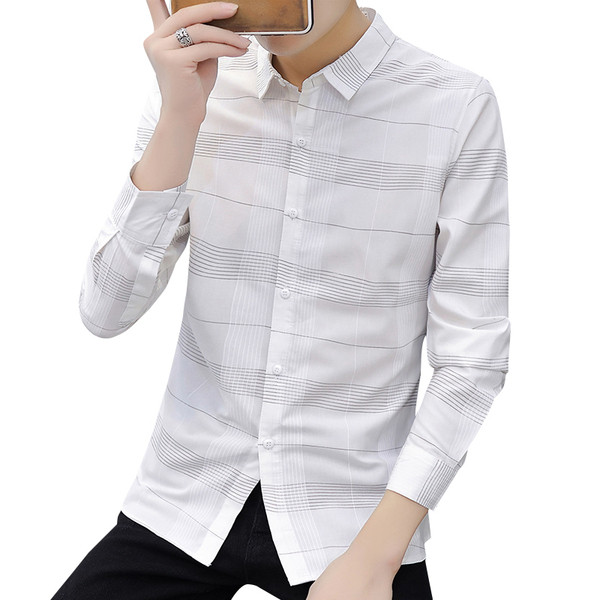 Új modell férfi ing klasszikus gallérral