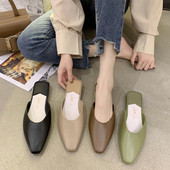 Modern női papucs műbőrből - hegyes modell