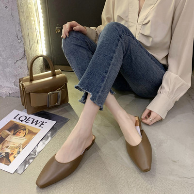 Modern női papucs műbőrből - hegyes modell