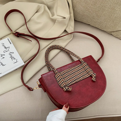 Modern női kerek táska hosszú és rövid fogantyúval