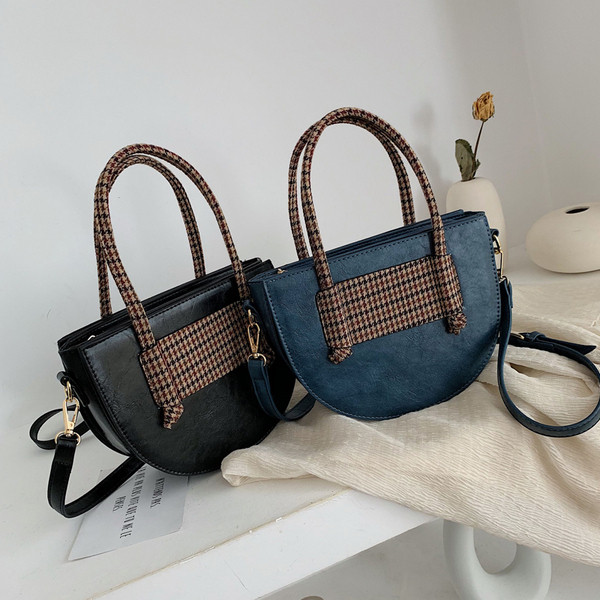 Modern női kerek táska hosszú és rövid fogantyúval