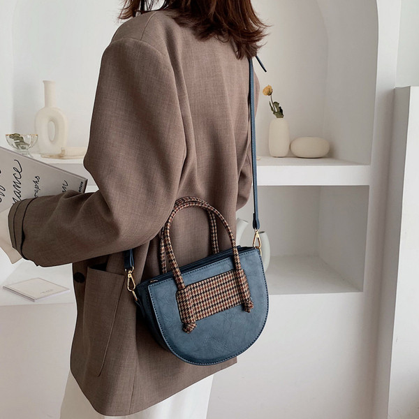 Modern női kerek táska hosszú és rövid fogantyúval