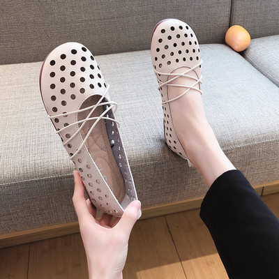 Női bőr alkalmi cipő lapos talppal