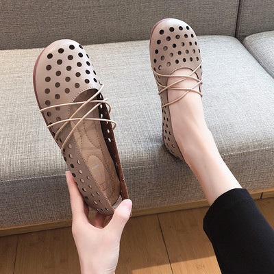 Női bőr alkalmi cipő lapos talppal