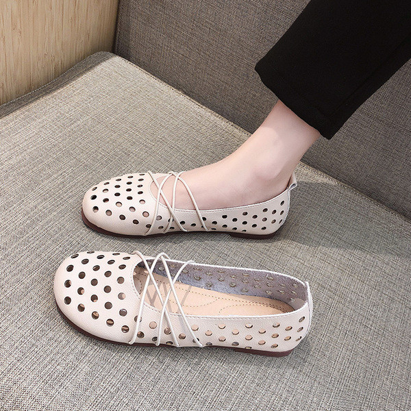 Női bőr alkalmi cipő lapos talppal