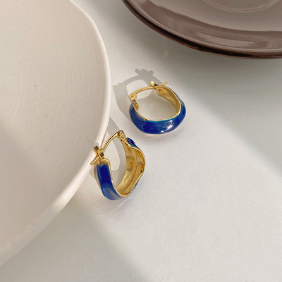 Kék női fülbevaló kerek formában