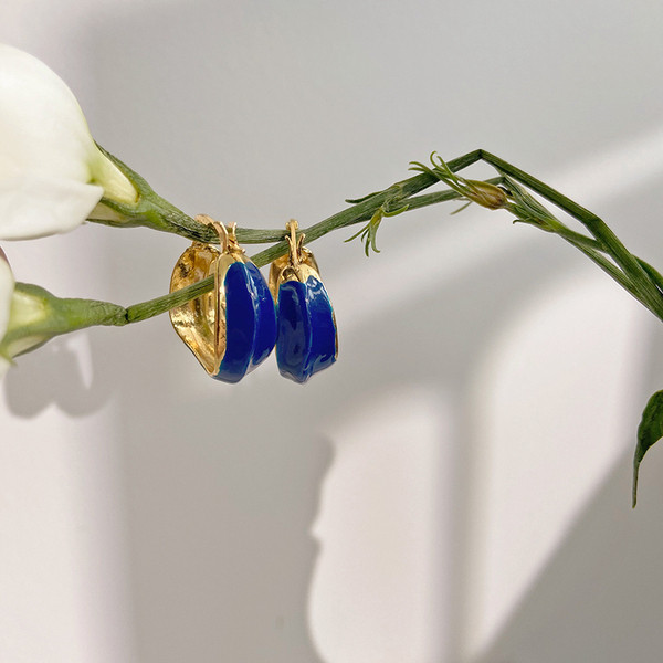 Kék női fülbevaló kerek formában