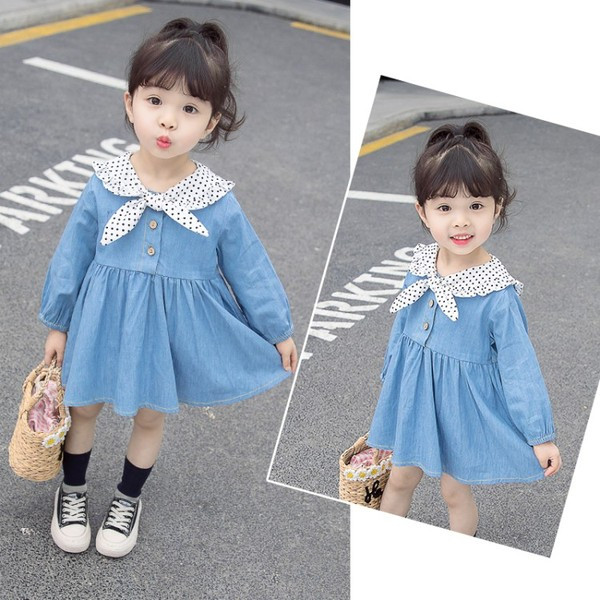 Gyermek farmerruha hosszú ujjú lányoknak