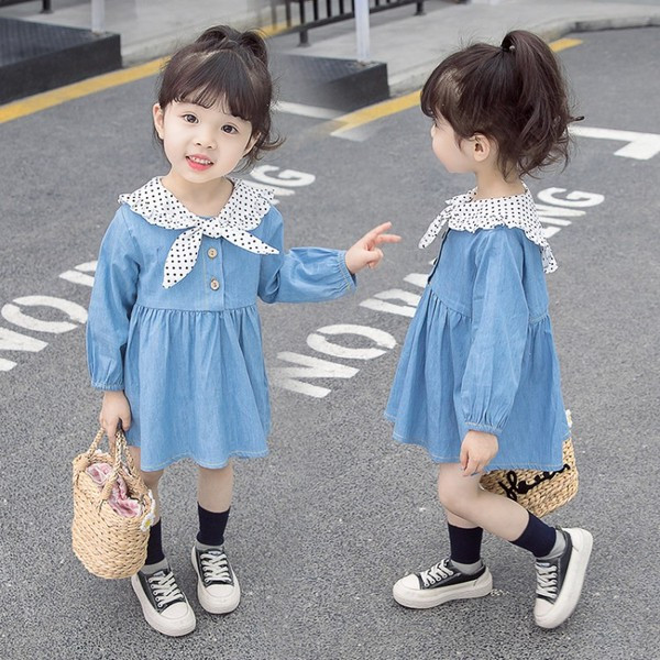 Gyermek farmerruha hosszú ujjú lányoknak