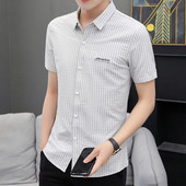 Modern férfi ing hímzéssel és rövid ujjal