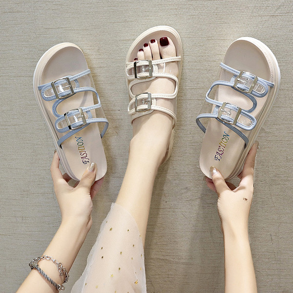 Moodsad läbipaistva osa ja pandlaga naiste sussid