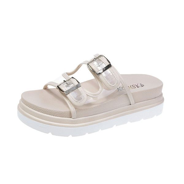 Moodsad läbipaistva osa ja pandlaga naiste sussid