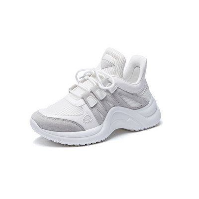 Модерни дамски маратонки висок модел от еко кожа и текстил