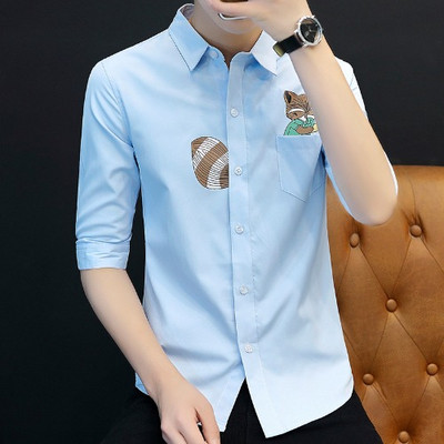 Alkalmi férfi ing rátéttel és 3/4-es ujjal