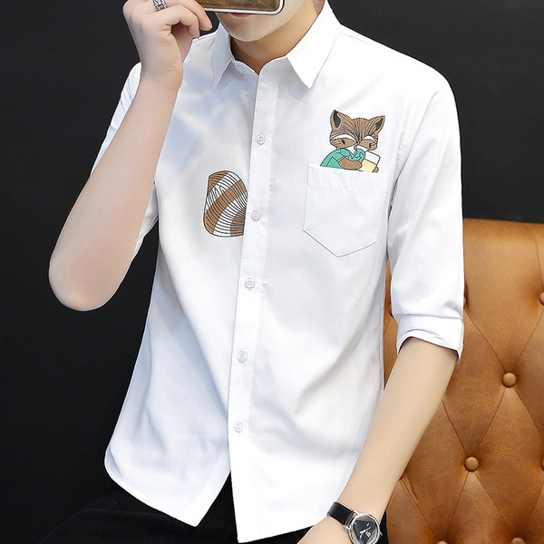 Alkalmi férfi ing rátéttel és 3/4-es ujjal