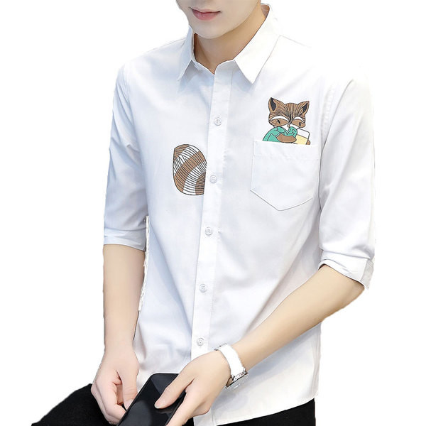 Alkalmi férfi ing rátéttel és 3/4-es ujjal