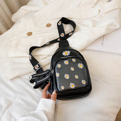 Női mindennapi válltáska virágmintával