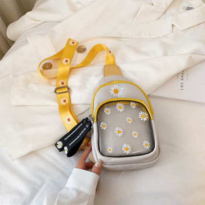 Női mindennapi válltáska virágmintával